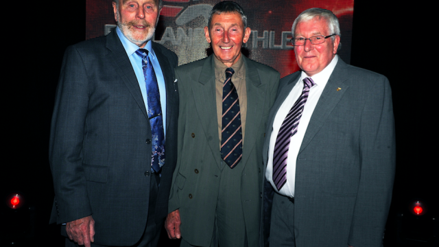 Basil Heatley, Ron Hill and Bill Adcocks (L to R)